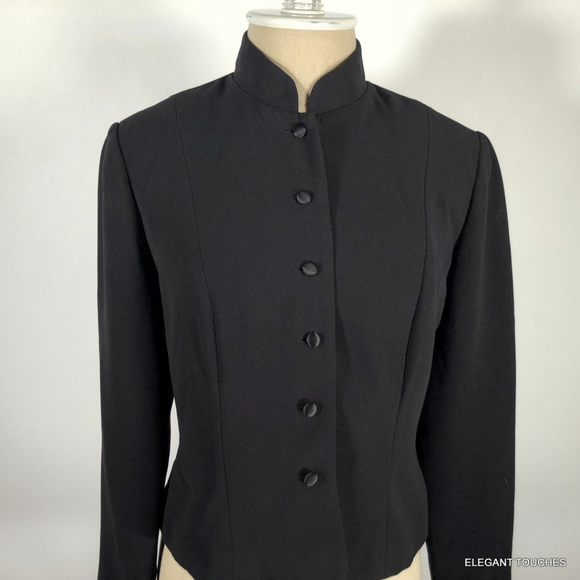 DONNA MORGAN Petites Jet BLACK Jacket Pant Set 4P - Picture 1 of 8